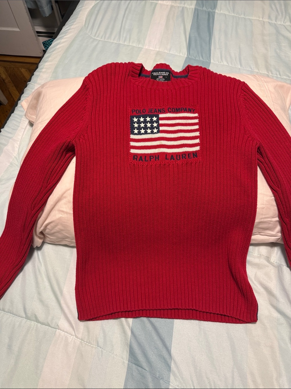 Ralph Lauren Red Flag Knit Crewneck Sweater